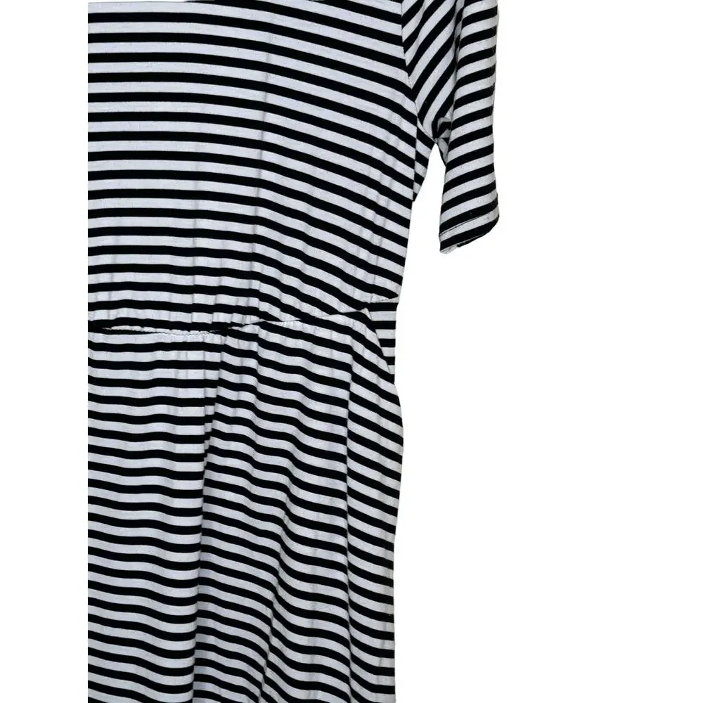Torrid Womens Dress Mini Striped Cut Out Stretch‎ 3/4 Sleeve Black White Size 00